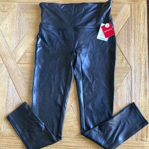 Faux Leather Petite Spanx Leggings